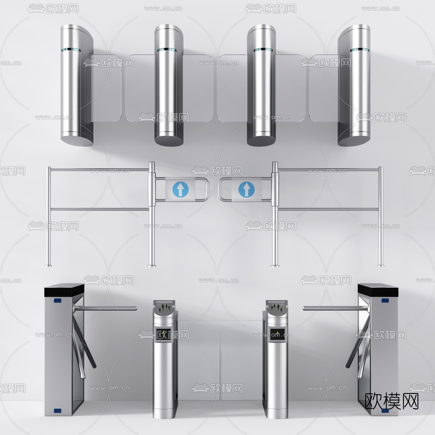 现代自动感应门闸3d模型下载