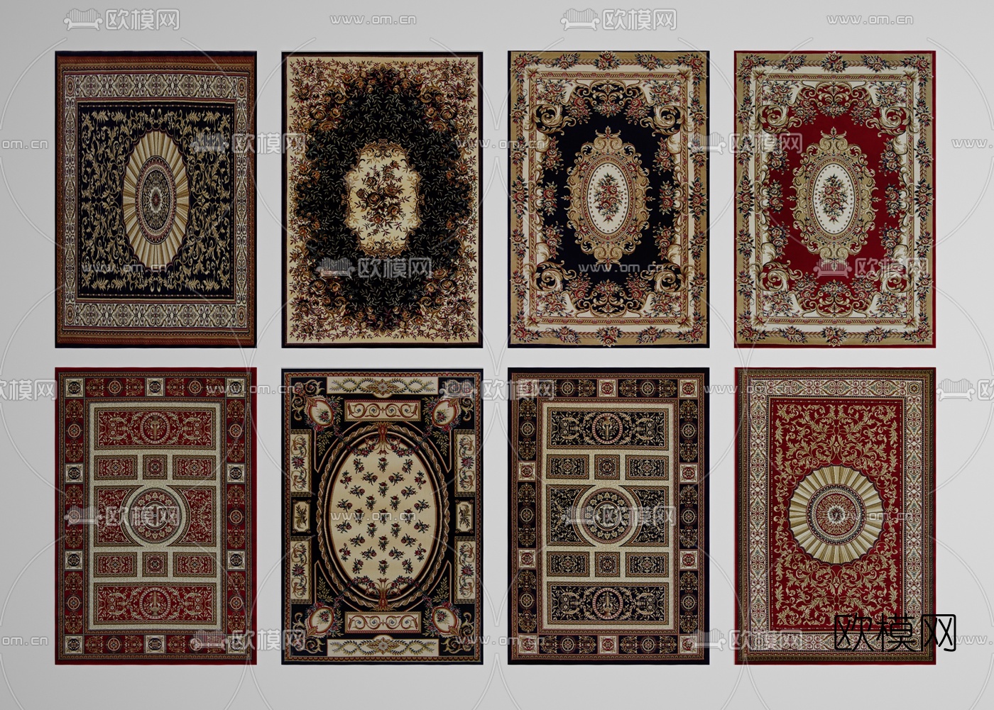 欧式布艺地毯3d模型下载