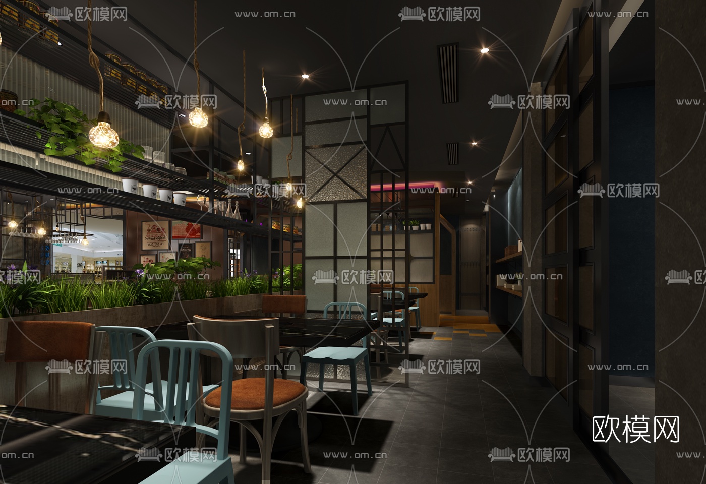 现代火锅店3d模型