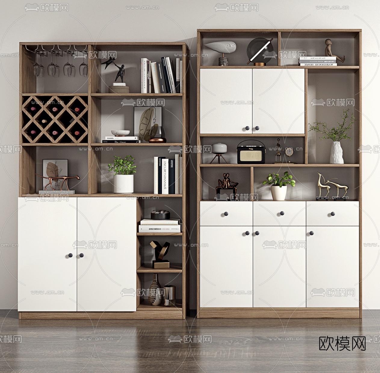 北欧多功能装饰柜3d模型下载（渲染图1）