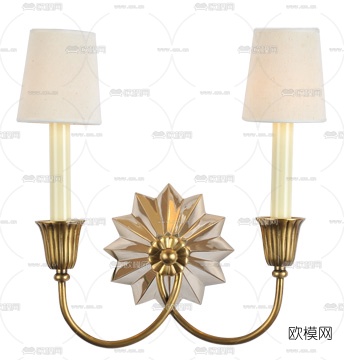 欧式双头壁灯3D模型