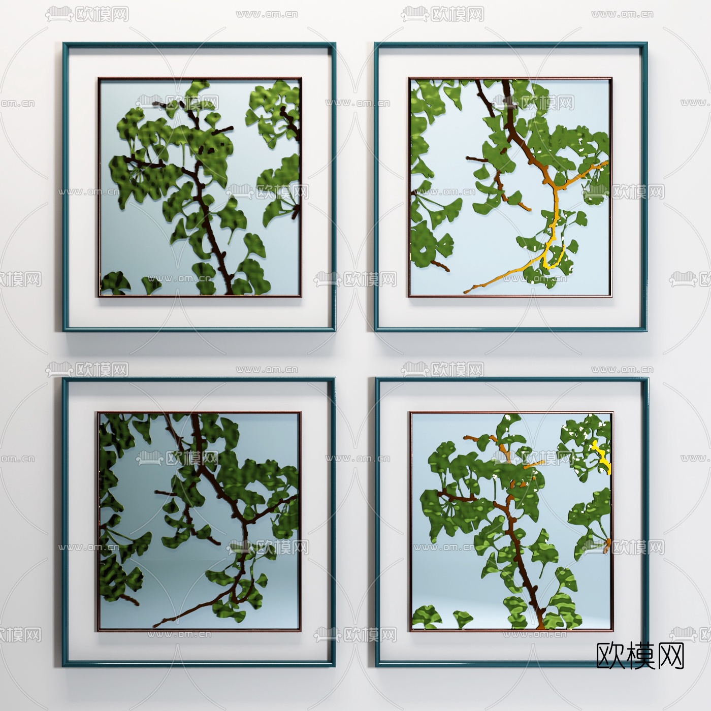 现代工艺装饰挂画3d模型