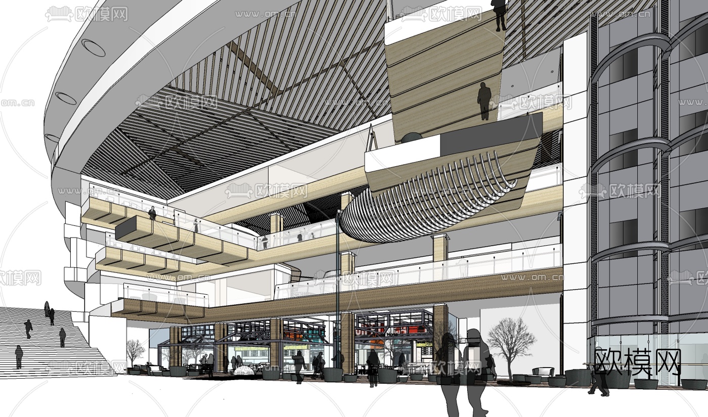 现代商场su模型下载（渲染图3）