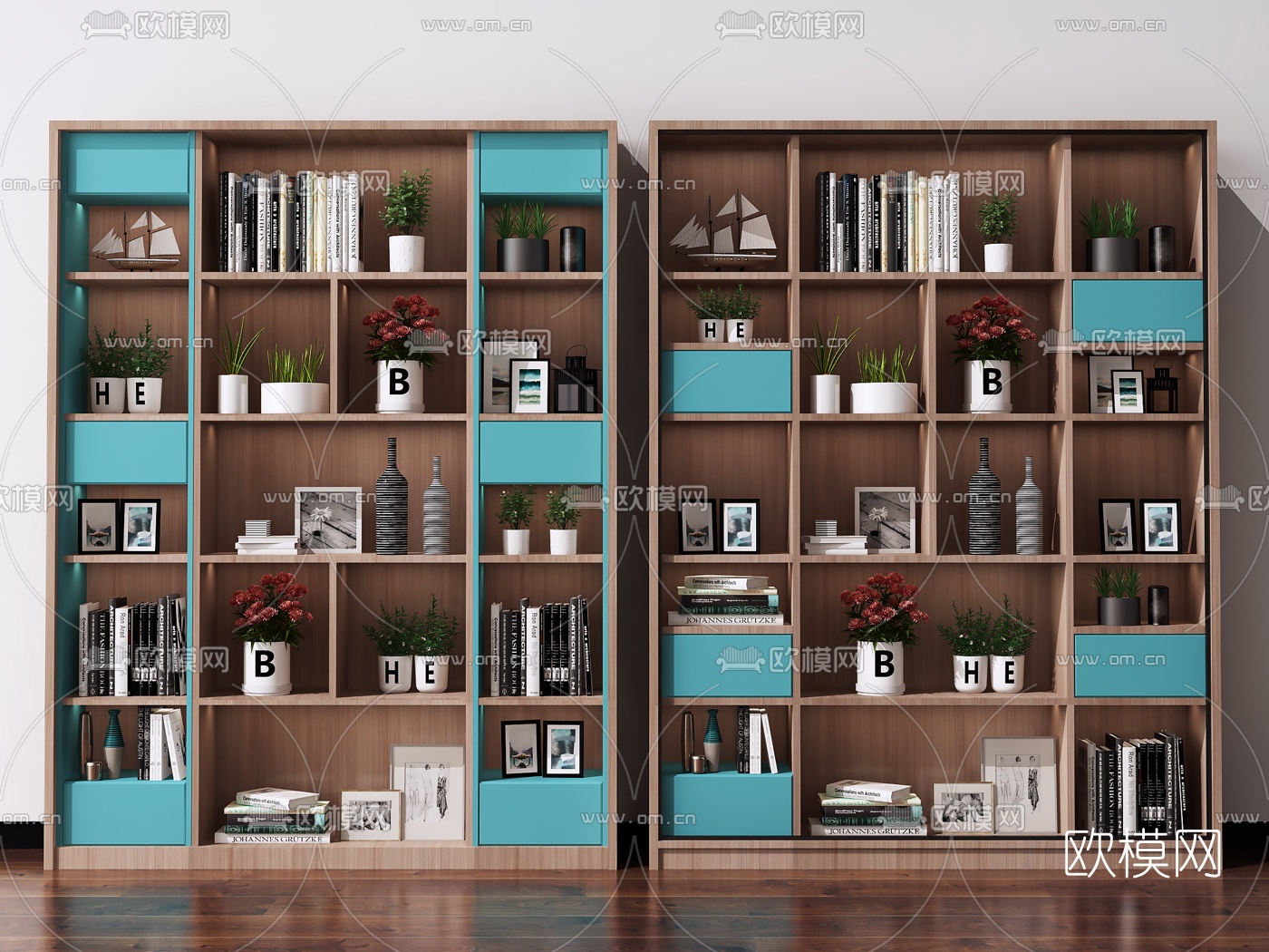 北欧实木装饰柜3d模型下载