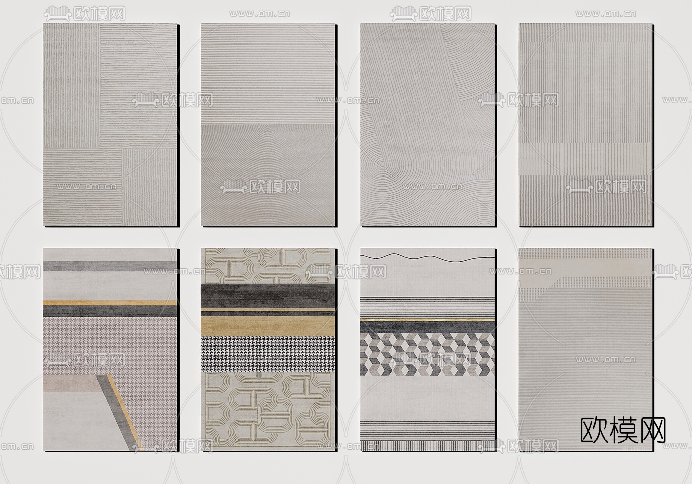 现代布艺地毯3d模型下载