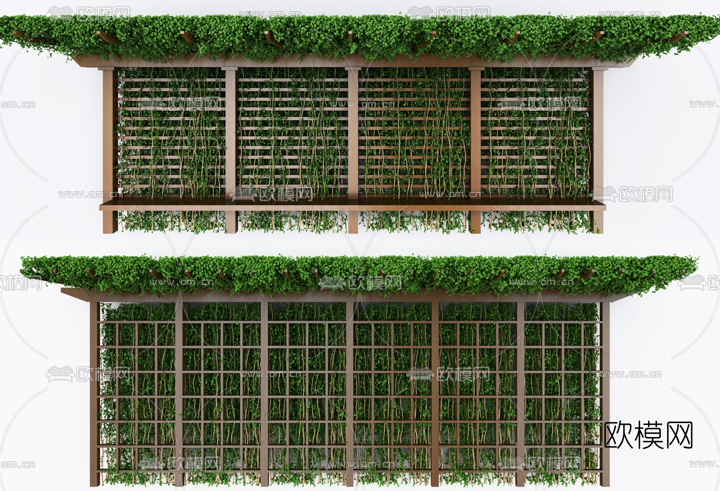 现代爬山虎藤蔓花架3d模型下载