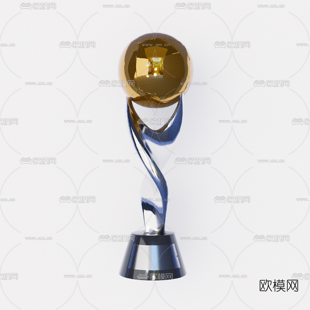 现代奖杯组合su模型下载（渲染图6）