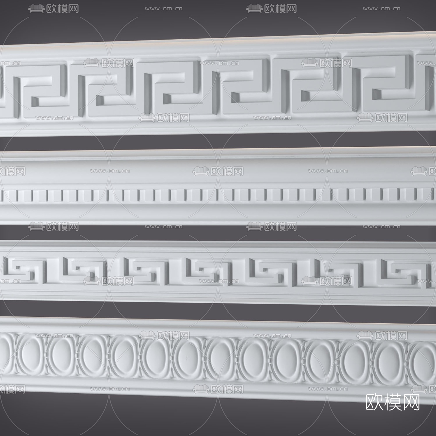 新中式石膏线条3d模型