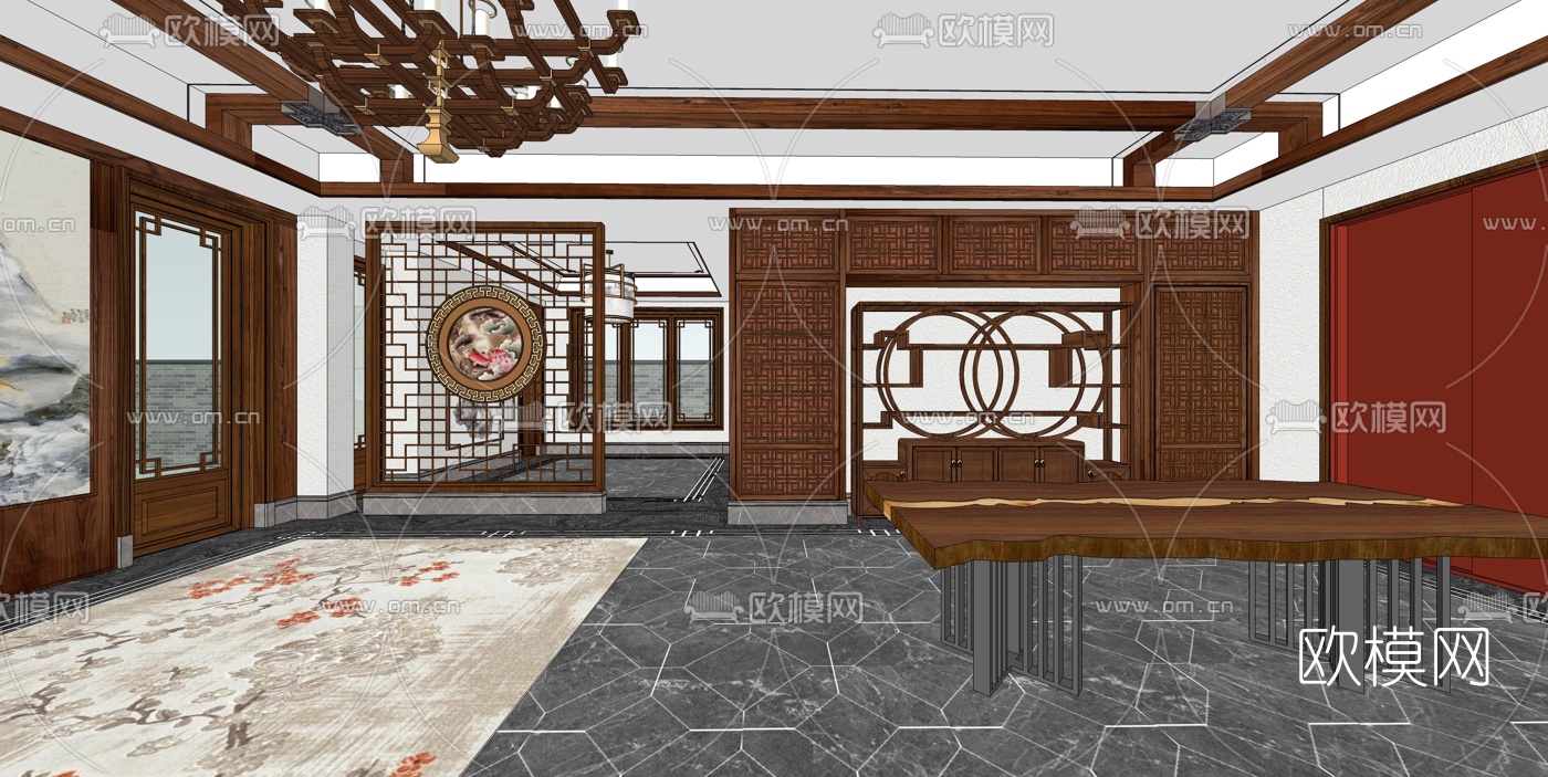 中式会所su模型下载（渲染图6）