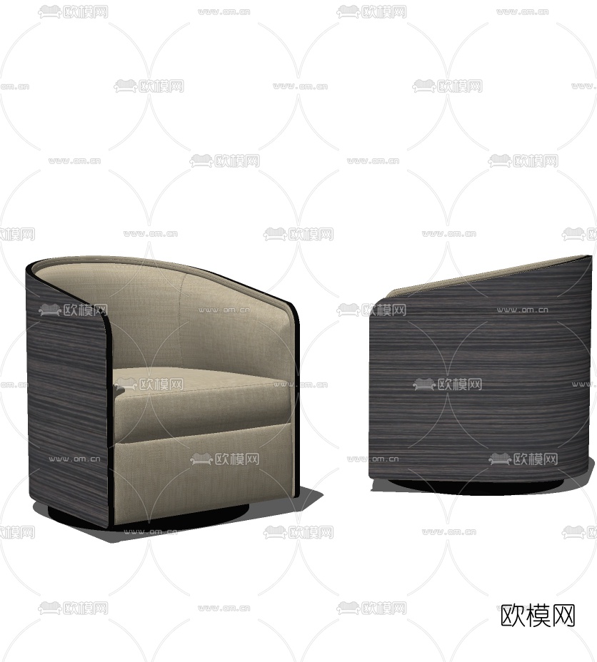 现代布艺单人沙发免费su模型下载