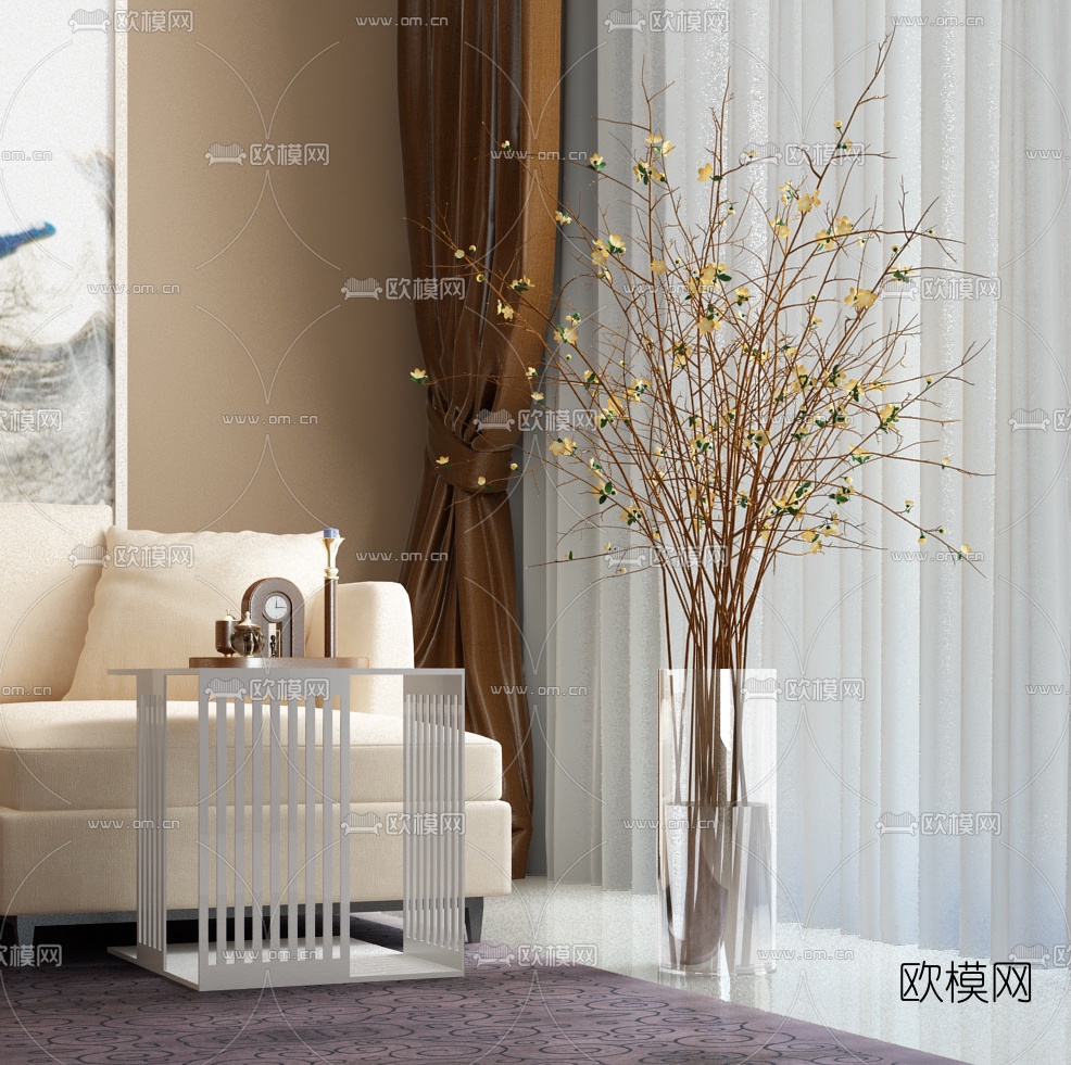 现代沙发组合3D模型