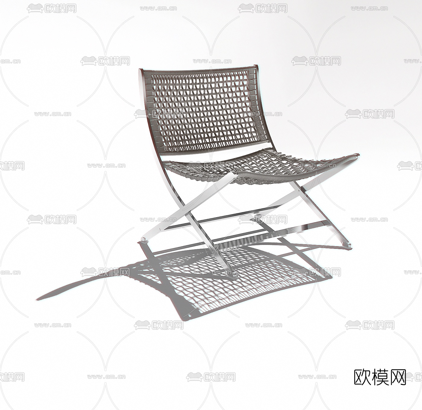 意大利FLEXFORM品牌 现代休闲编织户外折叠椅3d模型下载（渲染图1）