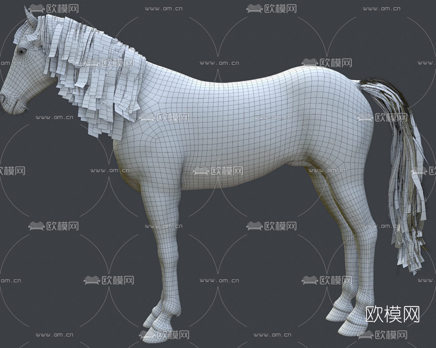现代动物马3d模型下载（渲染图3）