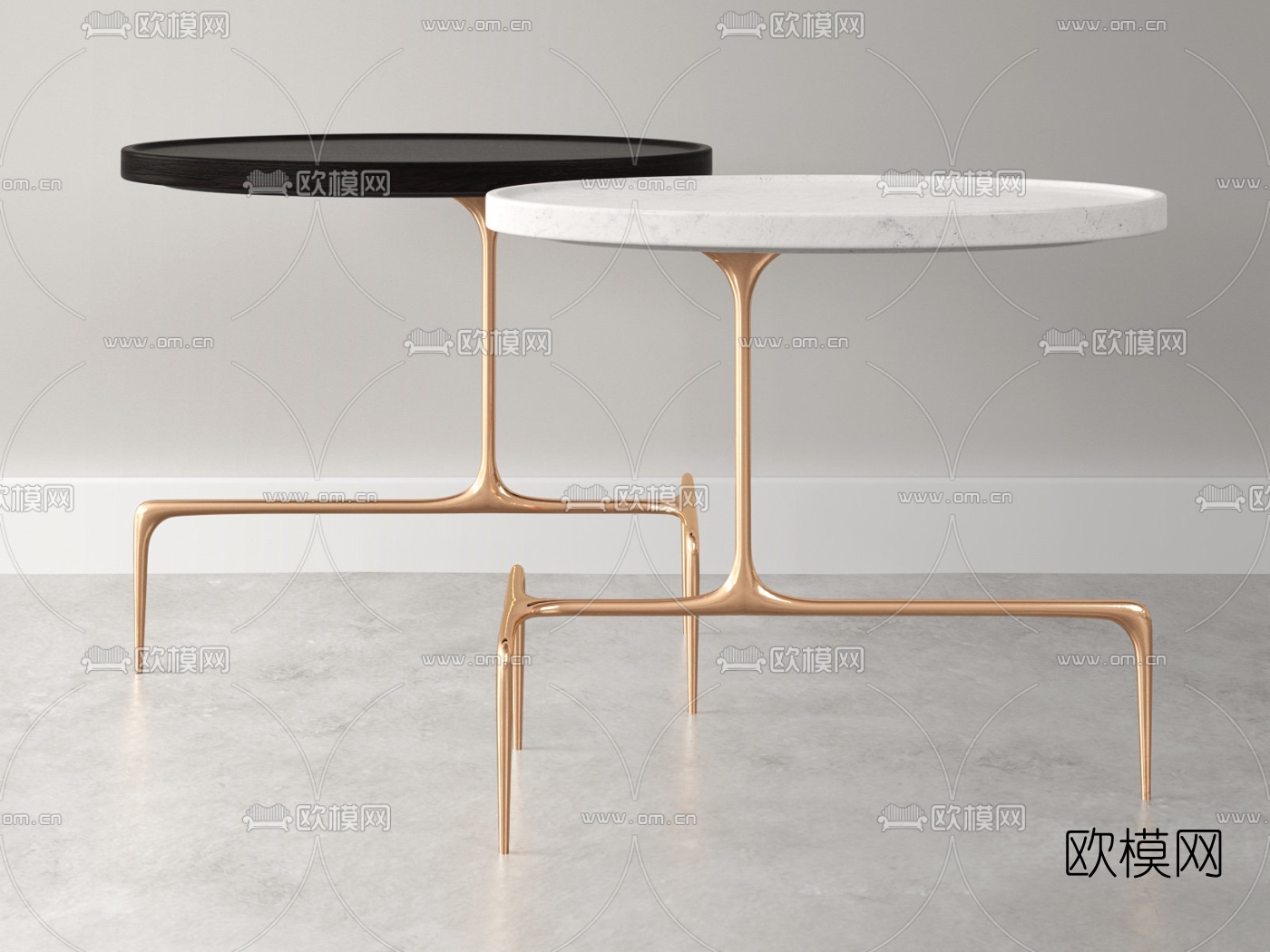 现代大理石 圆几3d模型