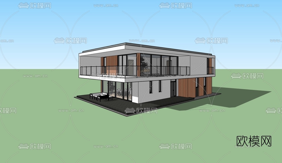 现代别墅免费su模型下载_ID10167117_sketchup模型下载-欧模网