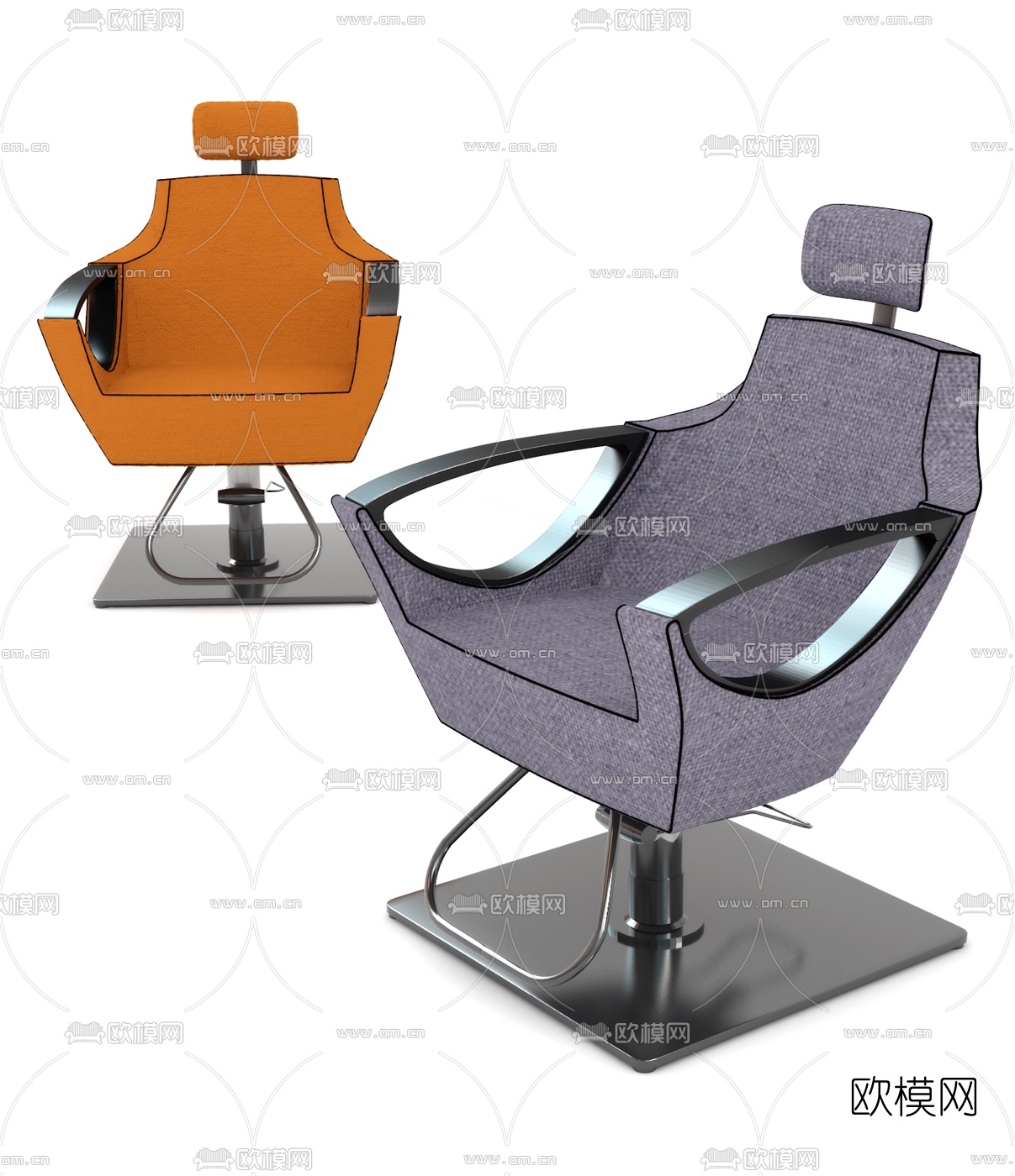 现代理发椅3d模型下载（渲染图3）