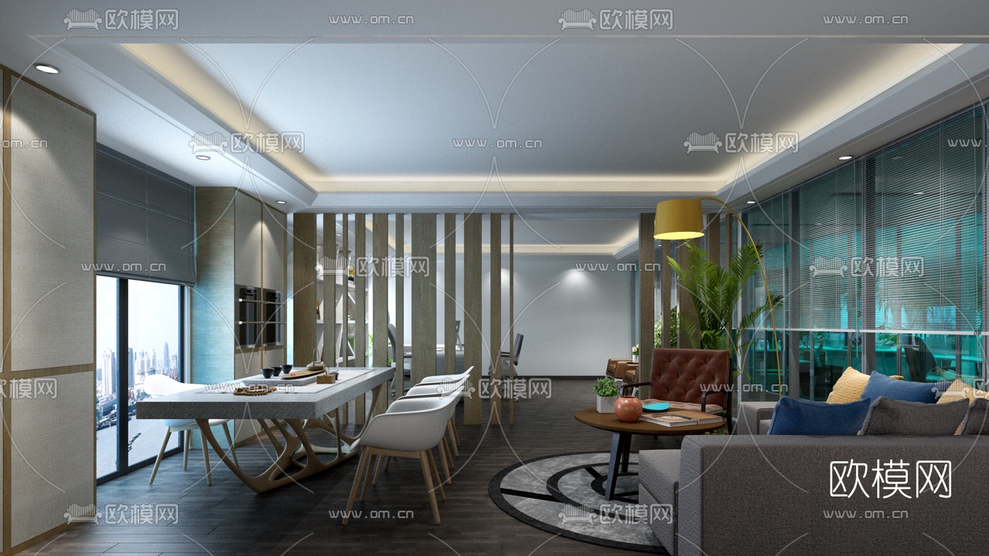现代综合办公室3D模型