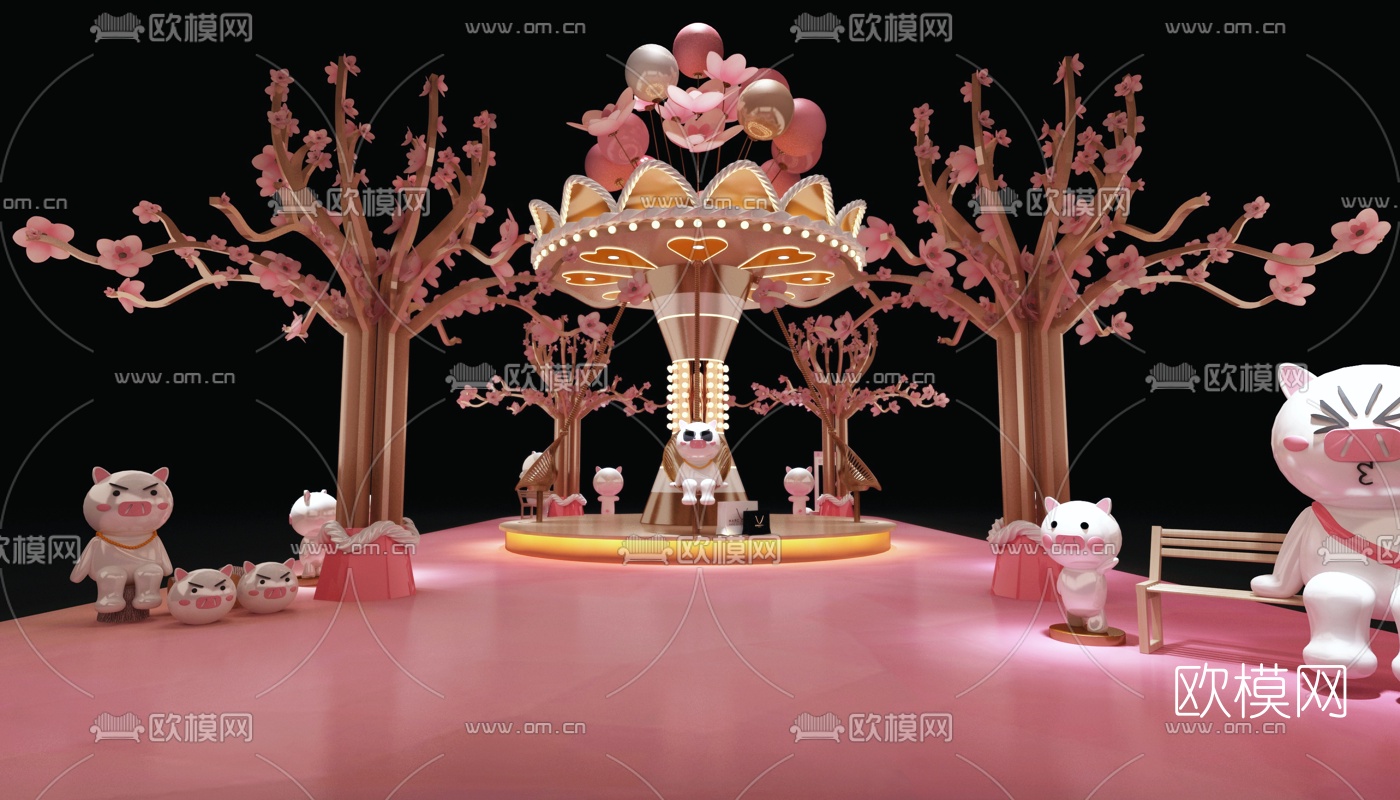 现代儿童游乐设施3d模型下载（渲染图4）