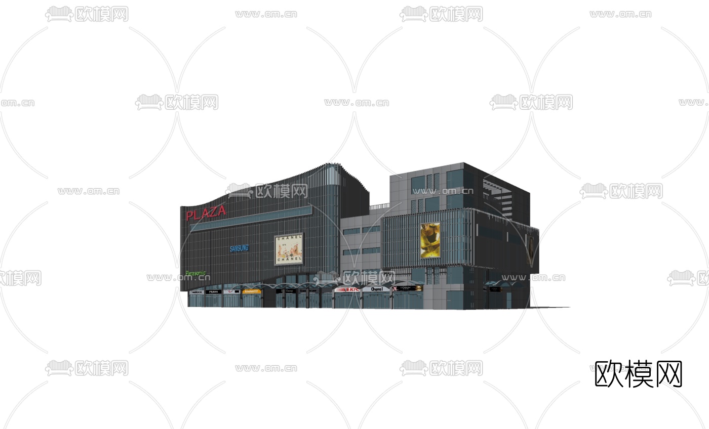 现代商场免费su模型下载