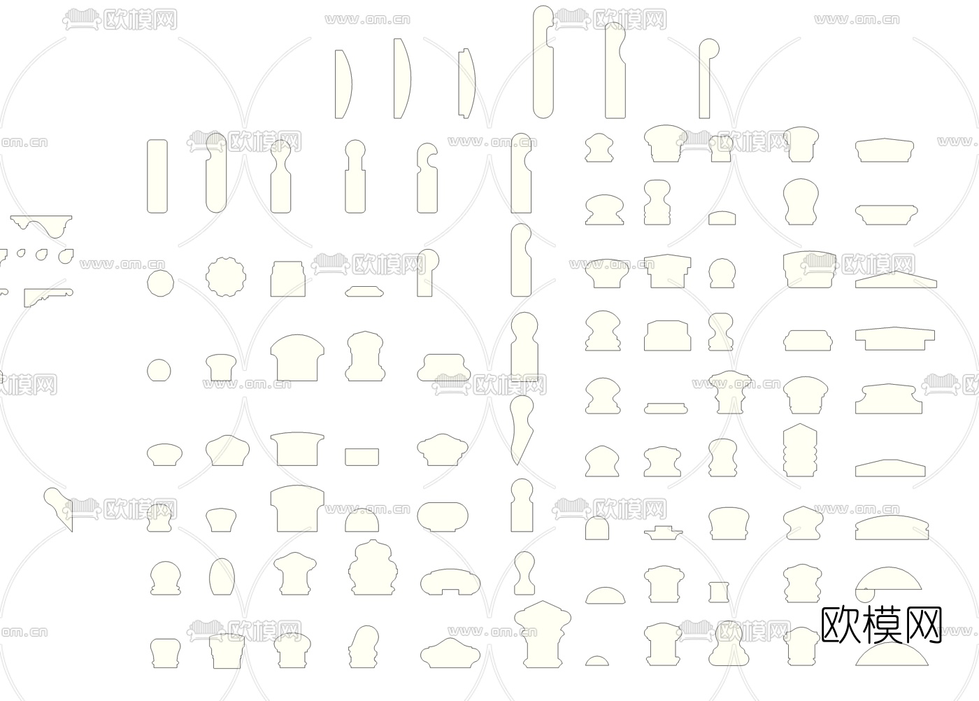 现代石膏线组合su模型下载（渲染图3）