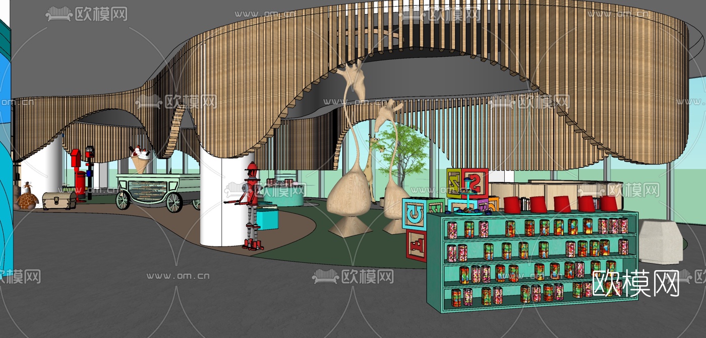 现代儿童成长主题乐园su模型下载（渲染图7）