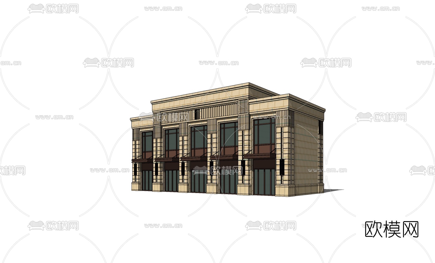 新古典售楼处免费su模型下载