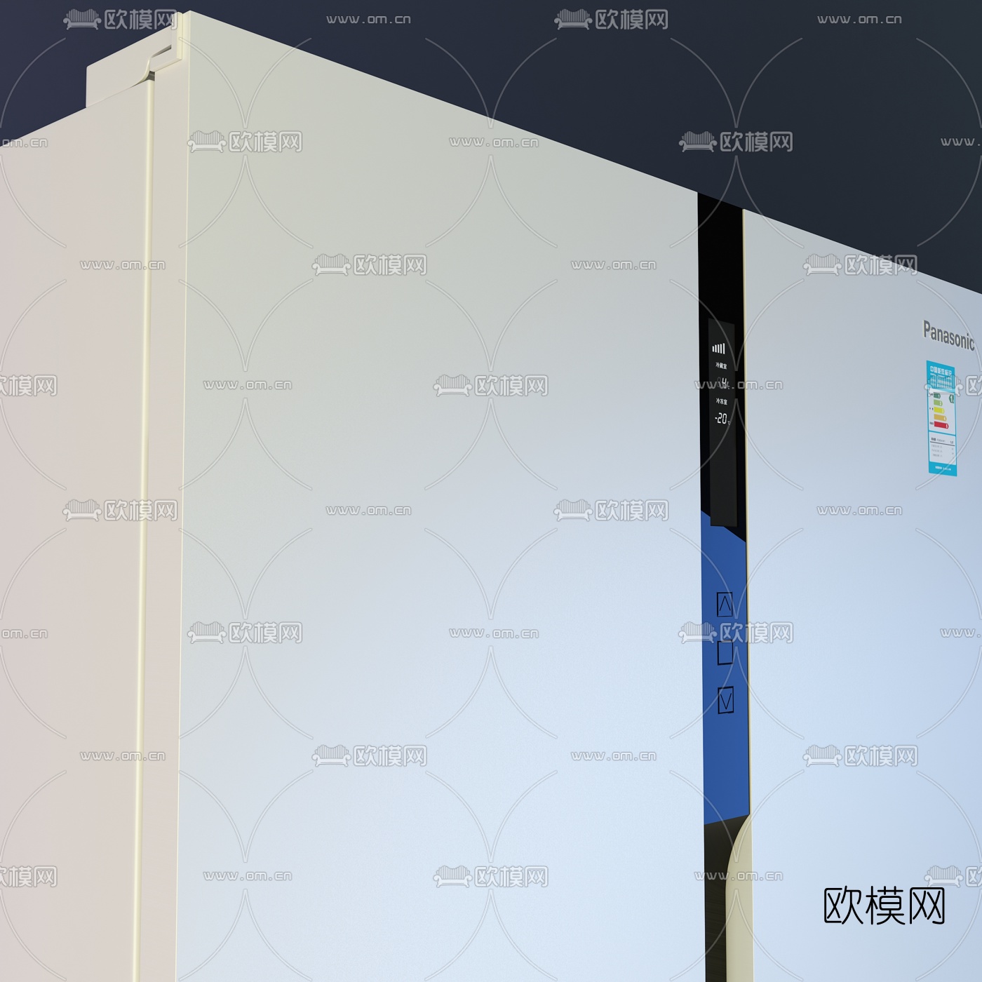 现代对开门冰箱3d模型