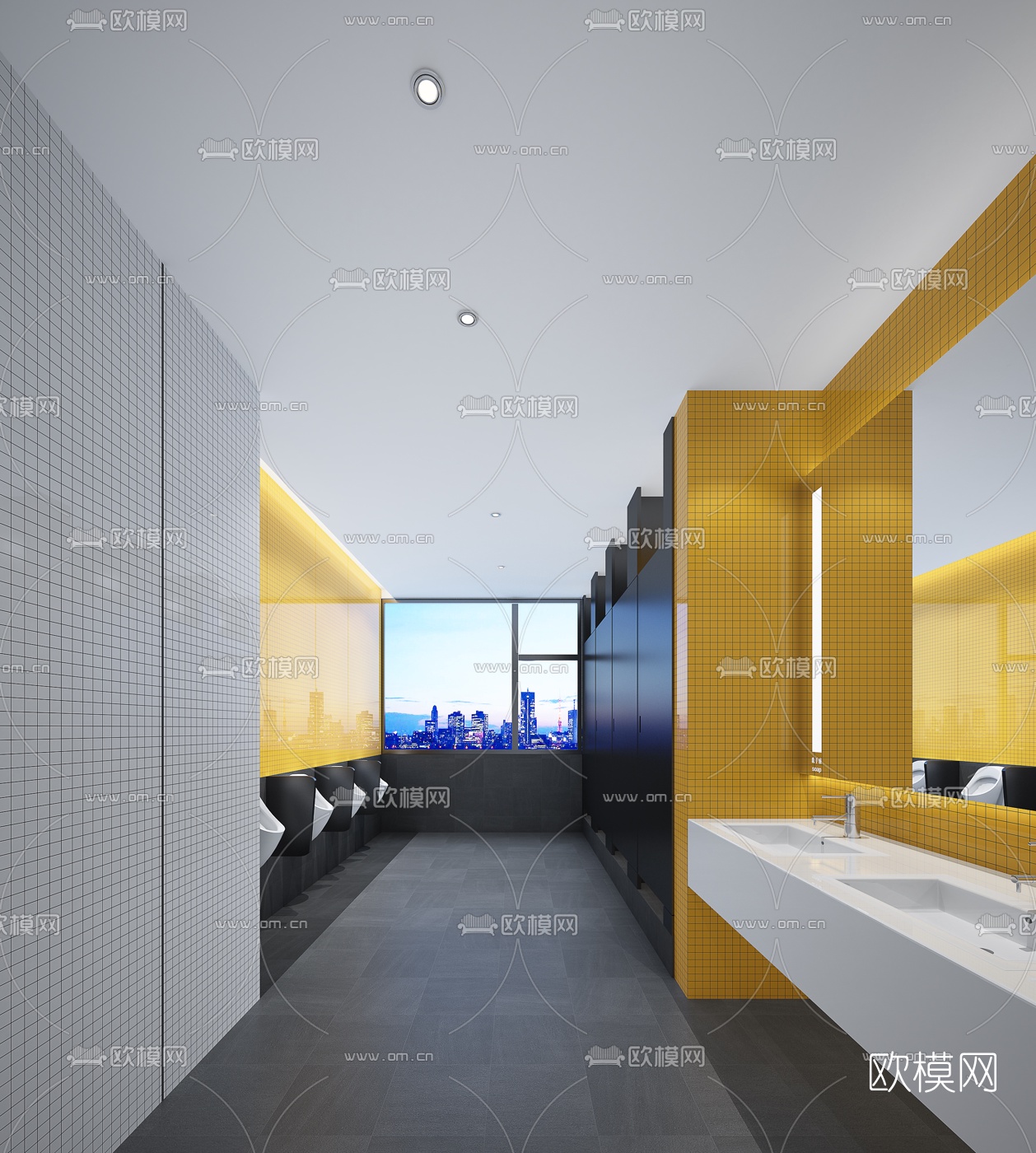 现代公共卫生间3d模型