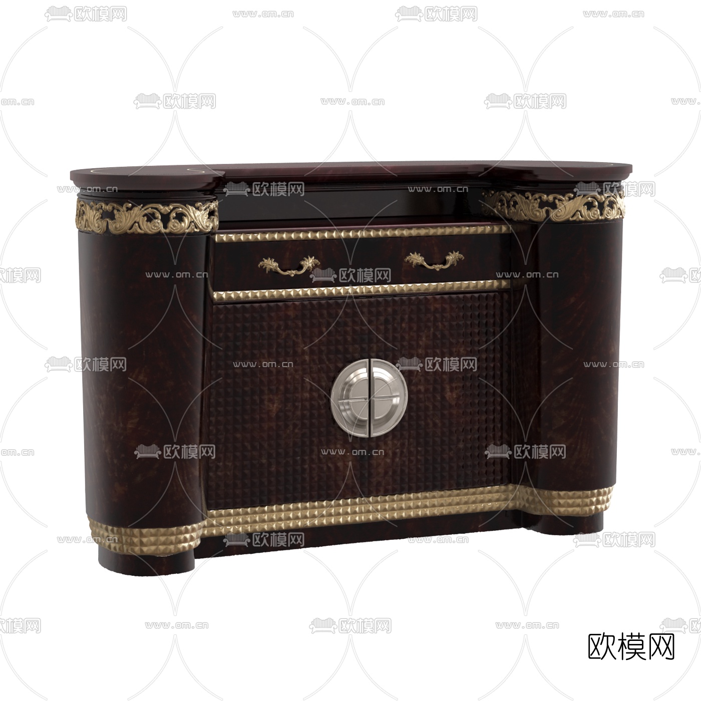 简欧实木吧台3D模型下载