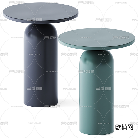 现代边几圆几3d模型下载