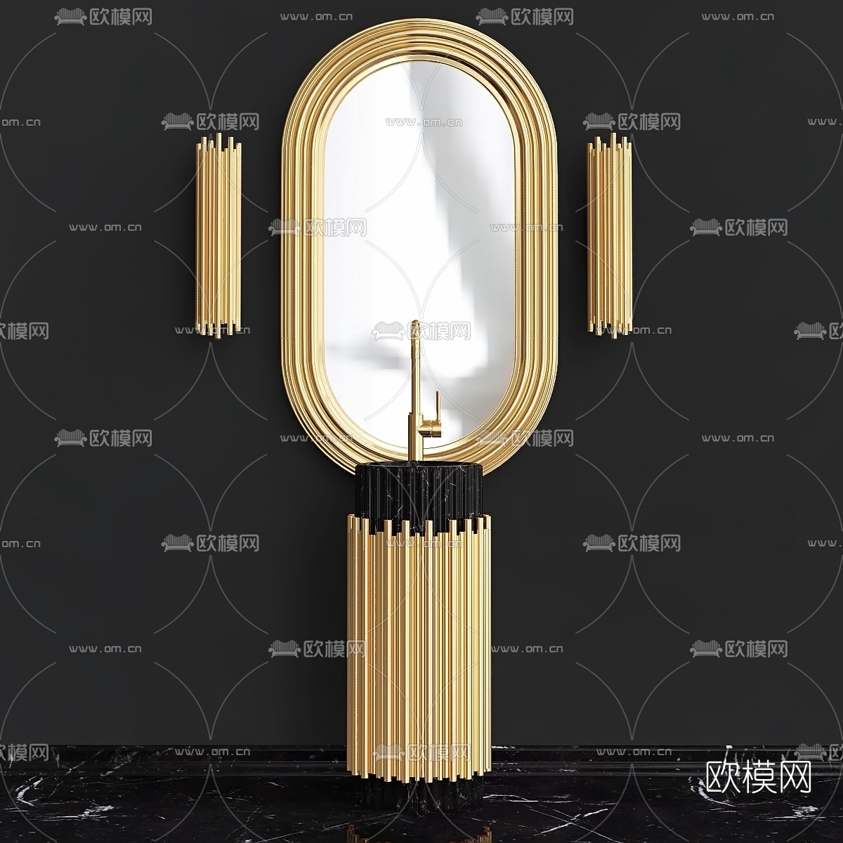 后现代金属台盆3d模型
