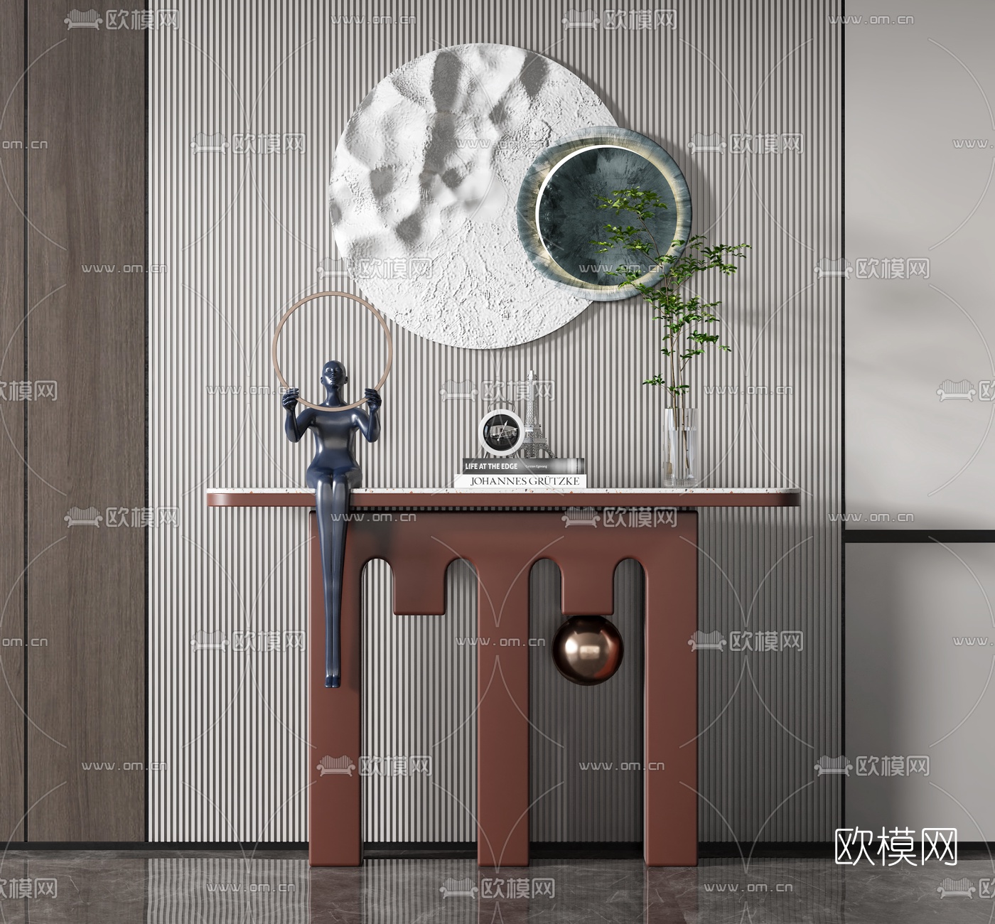 现代轻奢端景条案3d模型