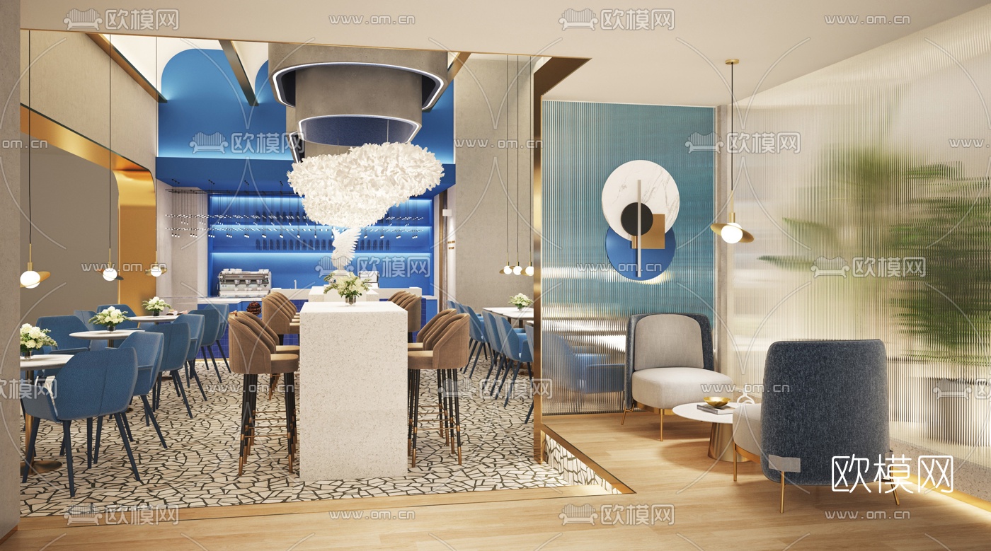 地中海茶餐厅3d模型