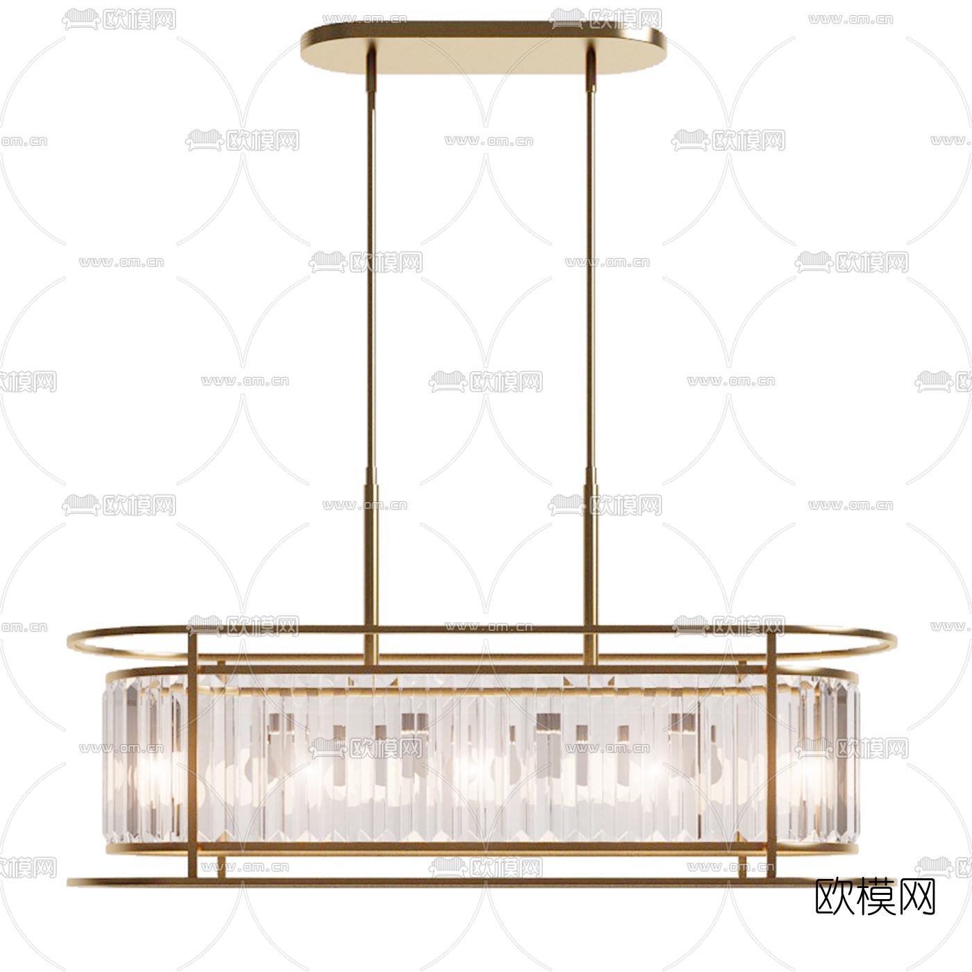 现代水晶多层吊灯3d模型下载（渲染图2）