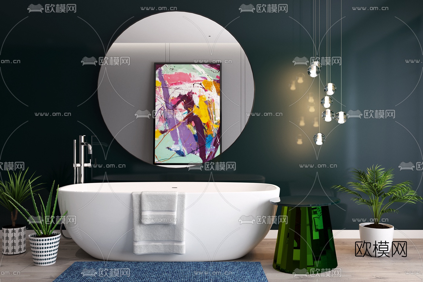 现代浴缸3d模型下载（渲染图1）