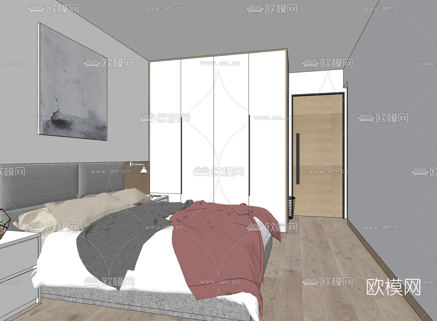 北欧客厅餐厅su模型下载（渲染图4）