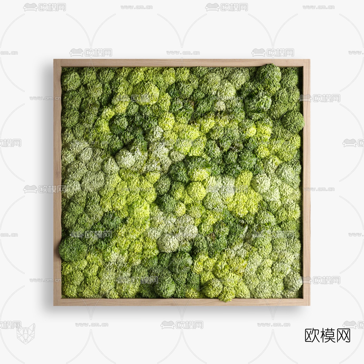 现代绿植背景墙饰3D模型
