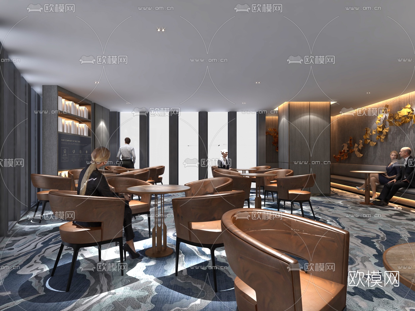 工业风咖啡厅3D模型