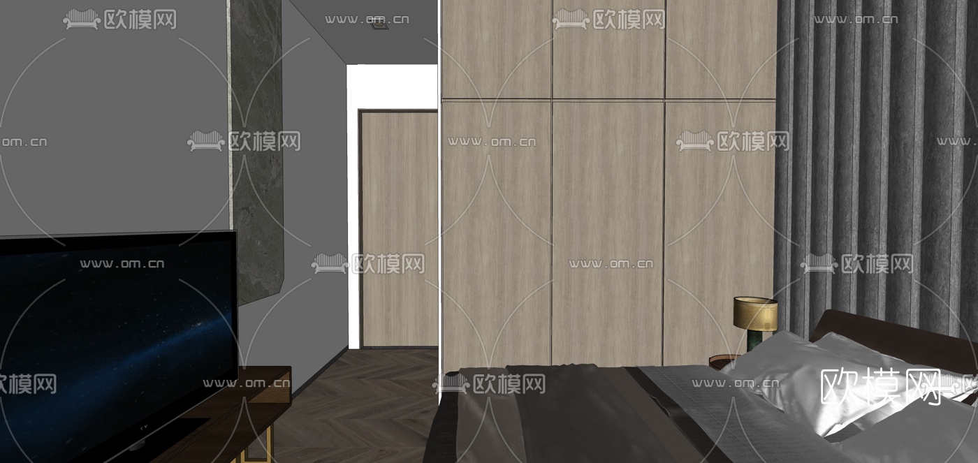 现代轻奢客餐厅su模型下载（渲染图13）
