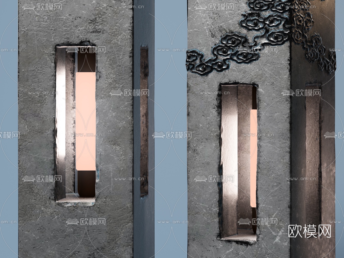 中式户外灯3d模型下载（渲染图3）