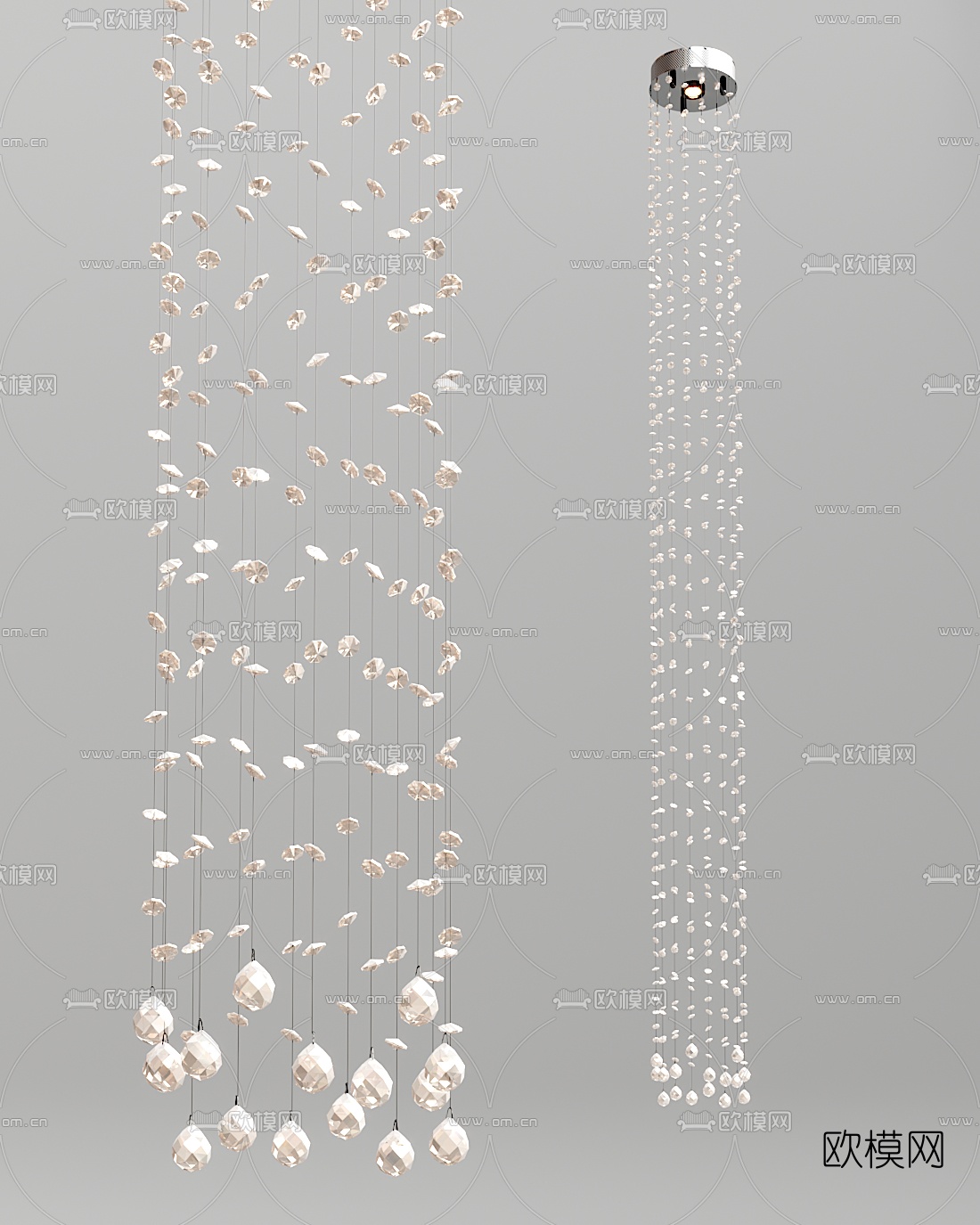 现代水晶装饰灯3d模型下载