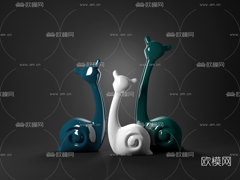 现代蜗牛摆件3d模型下载