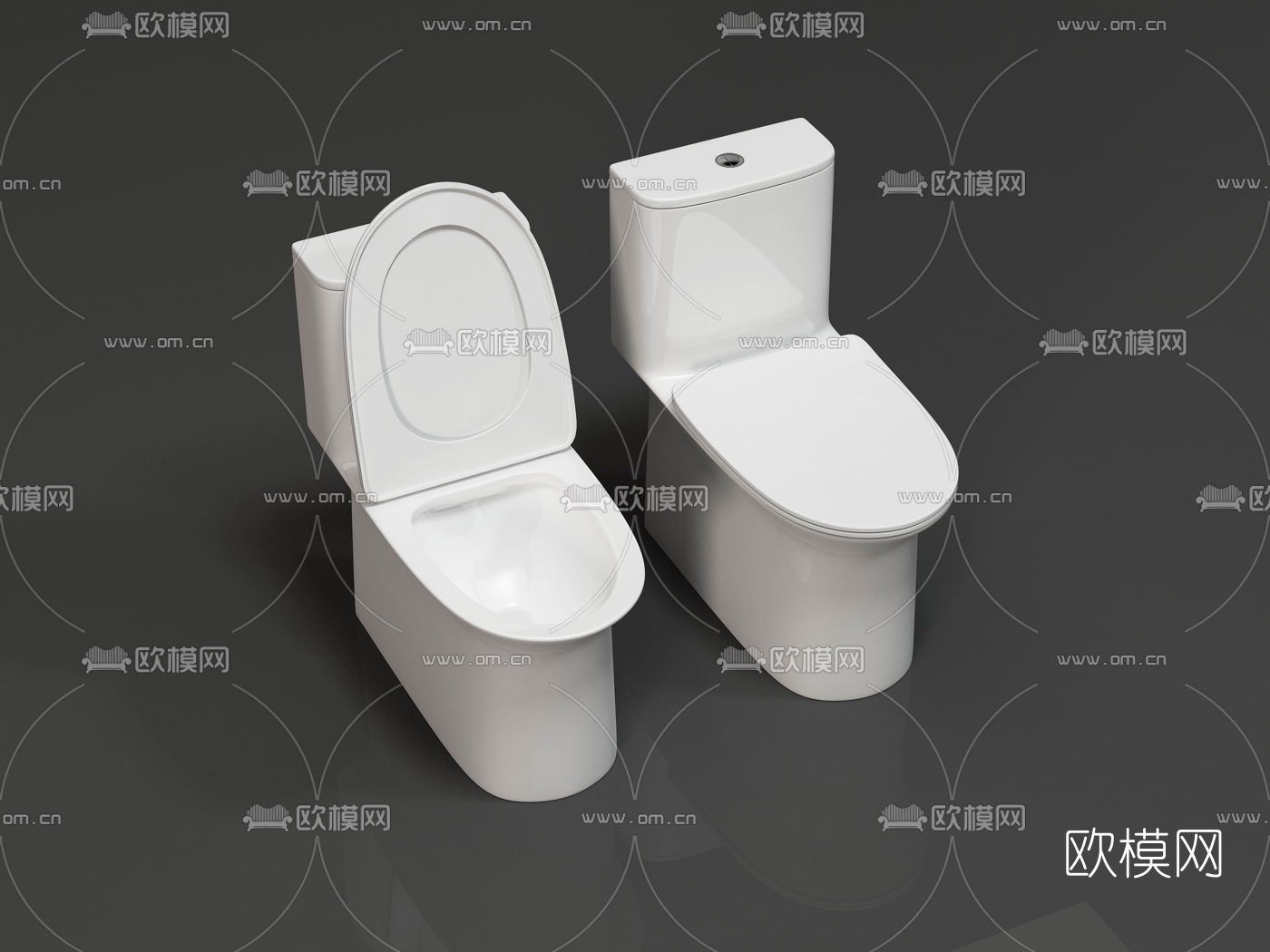 现代马桶3d模型下载（渲染图2）