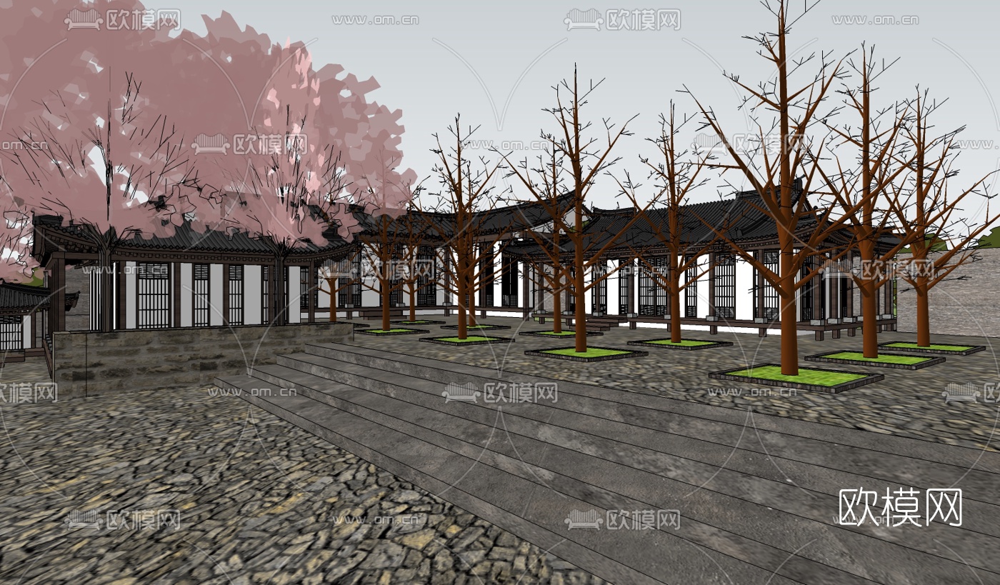 韩式民俗古建su模型下载（渲染图3）