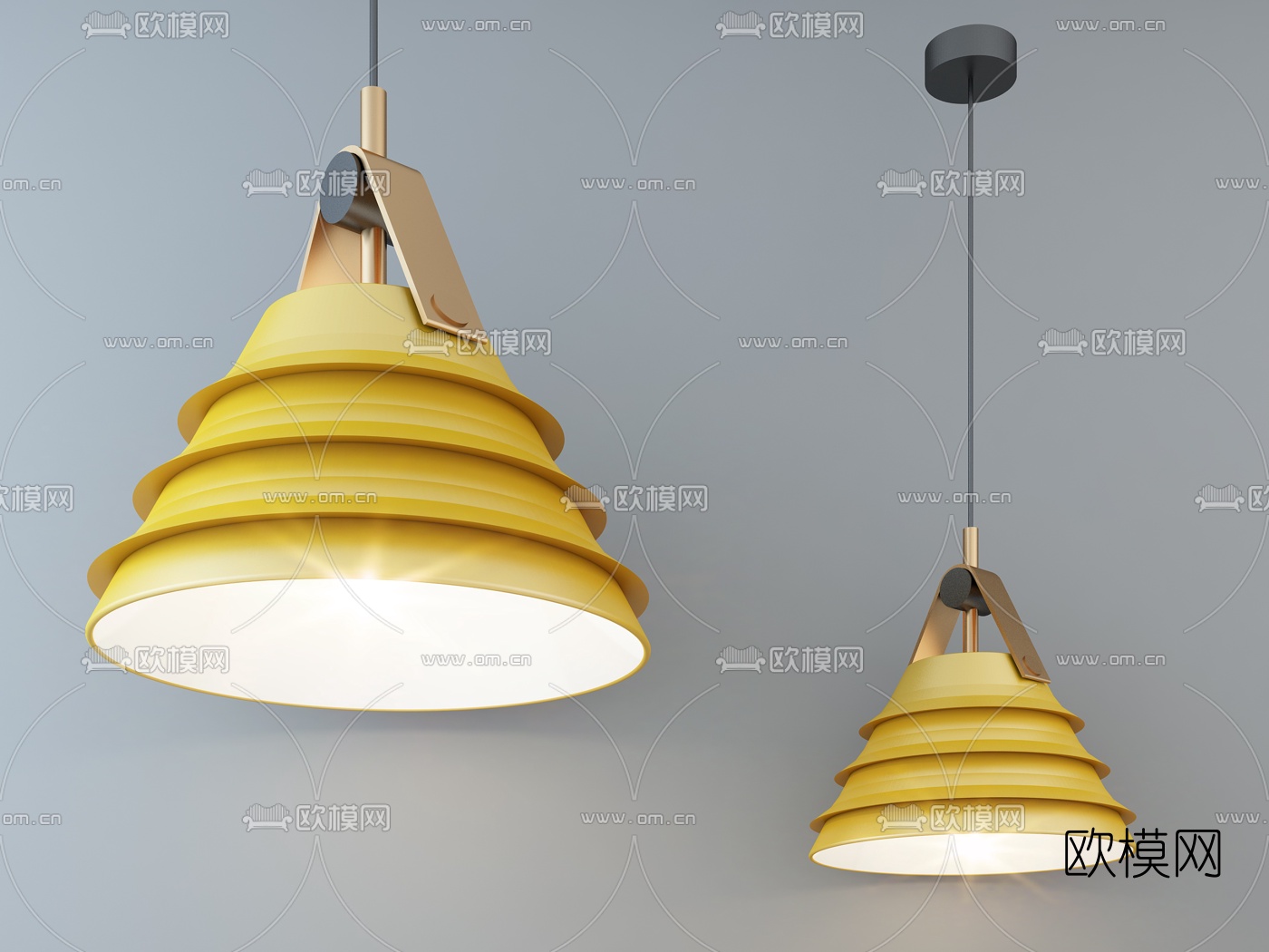 现代金属圆锥形吊灯3d模型下载_ID10584388_3dmax免费模型-欧模网