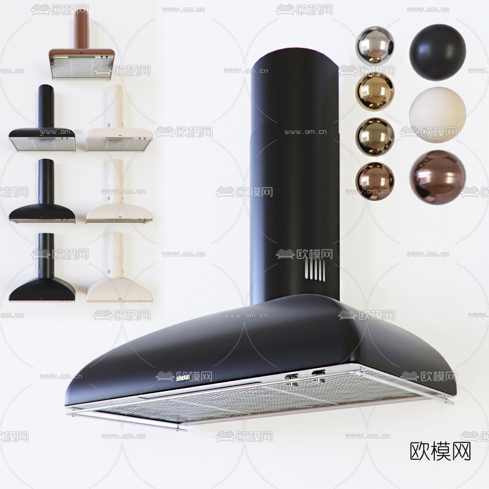 现代吸油烟机3d模型下载