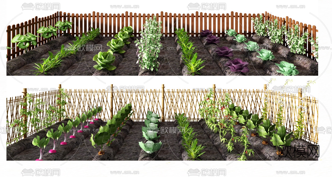 自然风菜园蔬菜3d模型