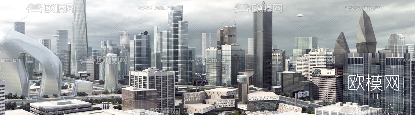 现代商业建筑外观3D模型