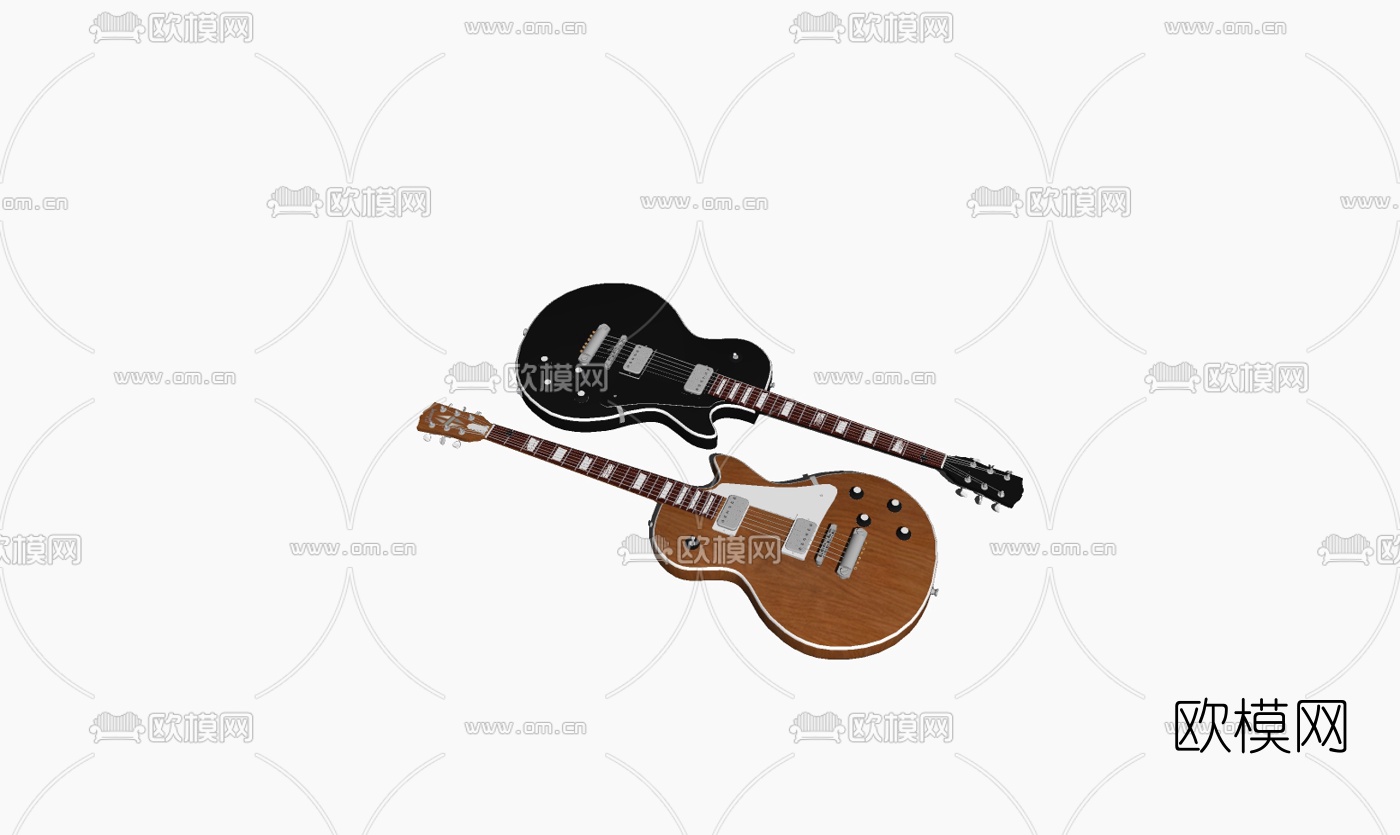 现代吉他免费su模型下载