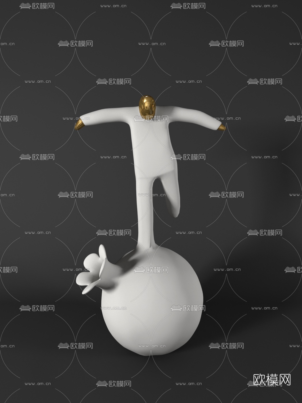现代人物摆件3d模型